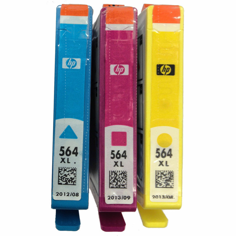 3 Pack Genuine HP 564XL Set C M Y Ink Cartridges Photosmart C6375 D5468 D7500
