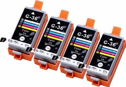 4 Pack Ink for Canon CLI-36 cli 36 Color PIXMA ip100 mini260 mini320