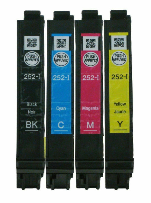 4 PACK GENUINE EPSON 252-I T252 INK CARTRIDGE SET WF-3620 WF-3640 WF7110