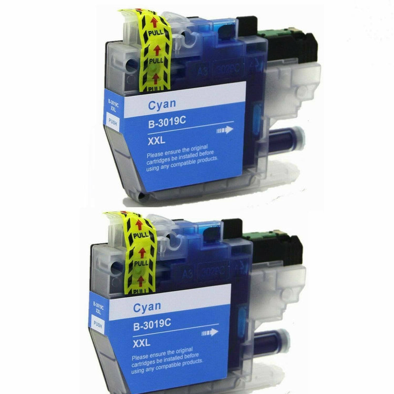 2PK Brother LC3019 LC-3019 XXL Cyan Ink Cartridge For J5330dw J6530dw J6930dw