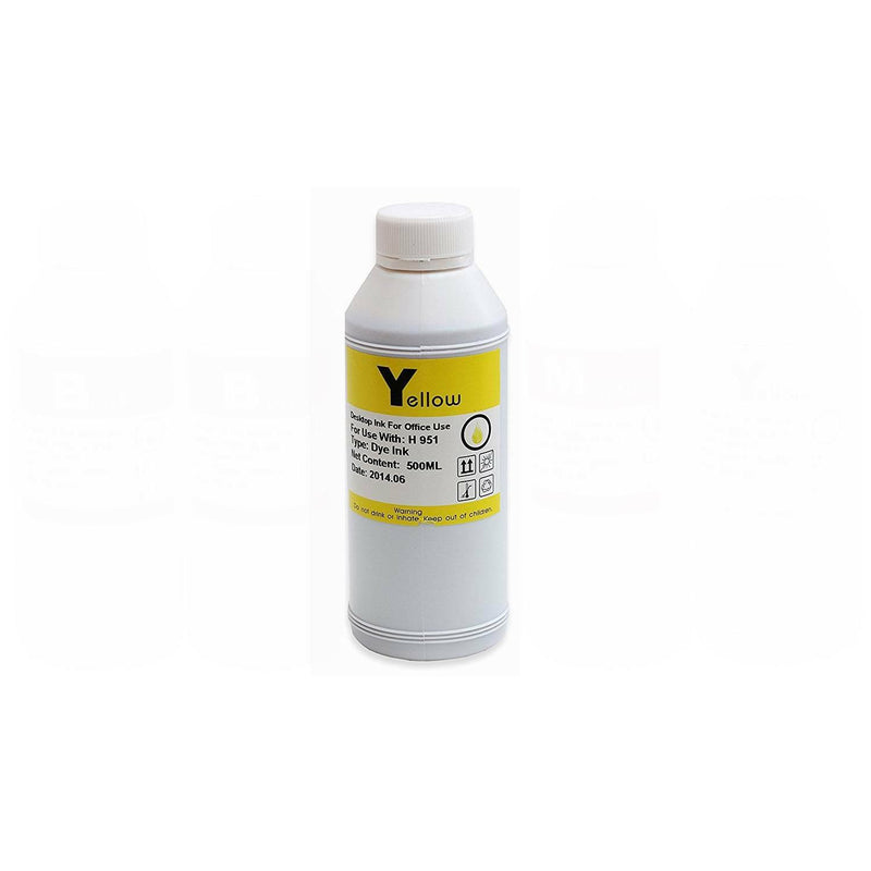 Yellow Bulk Refill Ink 500 ml Bottle Dye Color for All Inkjet Printer Cartridge