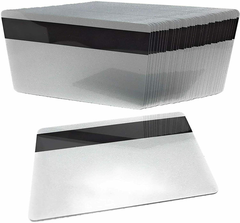 100 Premium Graphic Quality Silver PVC w/HiCo 2 Track Cards CR80 30 Mil Standard