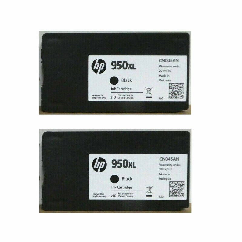 2 HP GENUINE 950XL Black Ink (No BOX) OFFICEJET PRO 8600 8610 8620 8625 8630