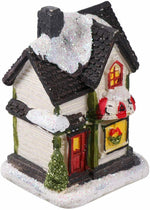 Resin Christmas Village Houses with LED Xmas Holiday Decoration Ornaments Gift