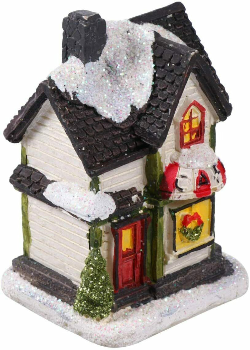Resin Christmas Village Houses with LED Xmas Holiday Decoration Ornaments Gift