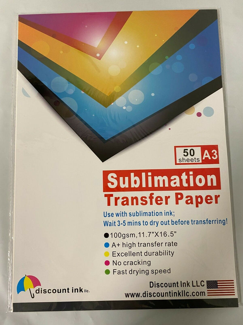 2x50 A3 sheets Sublimation Paper 11.7"x16.5" for Inkjet Printer Epson Canon