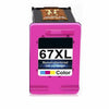 Remanufactured Ink Cartridge Tri-color 67XL HP DeskJet 2722 Plus 4140 4152 4155