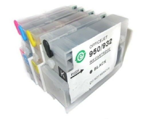 4 empty Refillable ink Cartridge for HP 932 933 XL OfficeJet Pro 6100 6600 CHIP