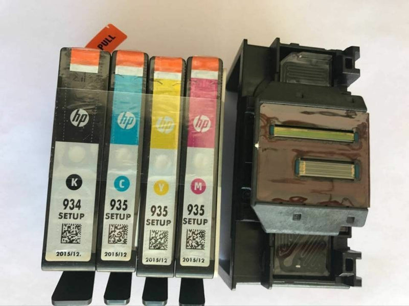4 Packs OEM Setup HP 934 935 Ink Cartridges Plus New HP 934 935 Print head