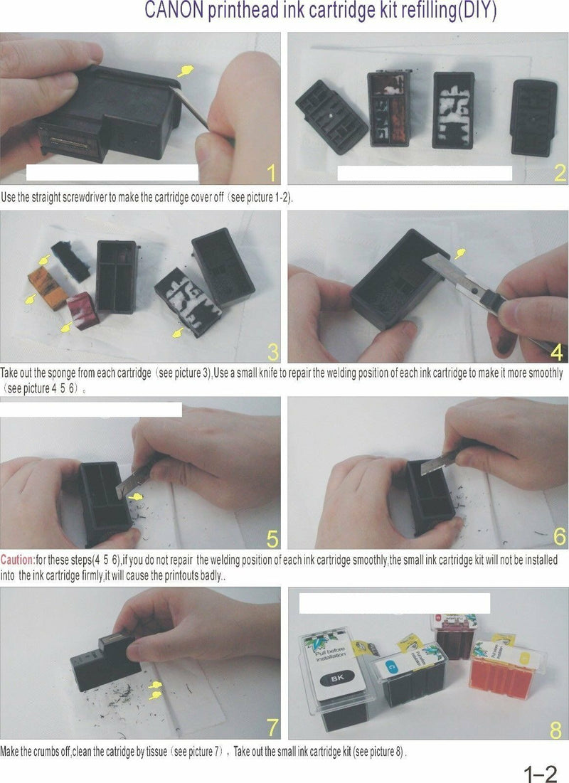 DIY Refill kit For Canon PG-240XL CL-241XL Ink Cartridge Canon PIXMA MX512 MX522