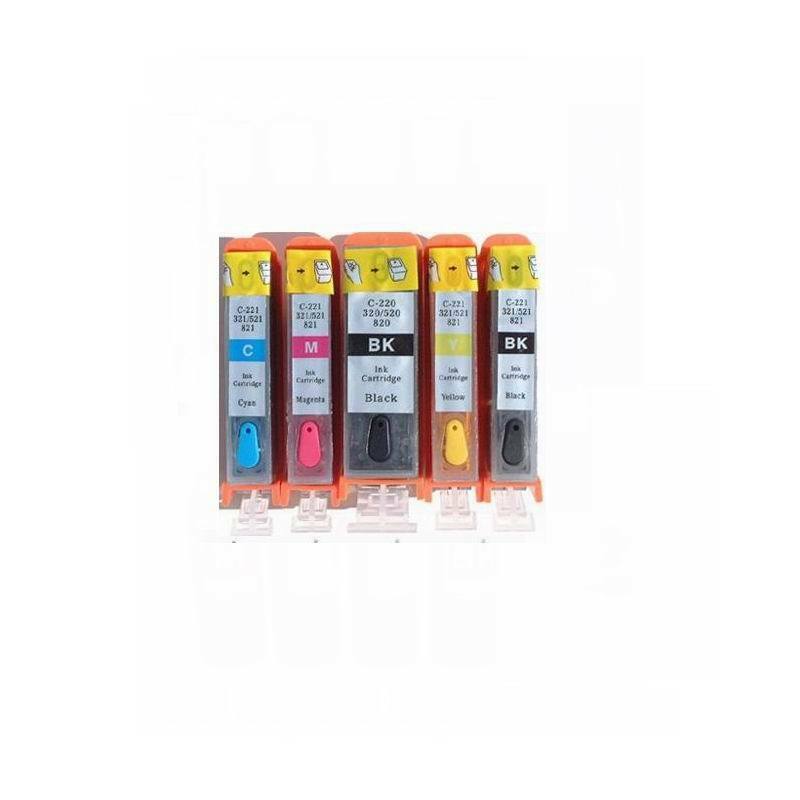 5 pks Canon PGI-220 CLI-221 Refillable ink cartridge MP640