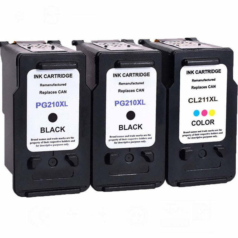 3PK PG-210XL CL-211XL Black Color Ink Cartridge for Canon PIXMA MP 480 490 495