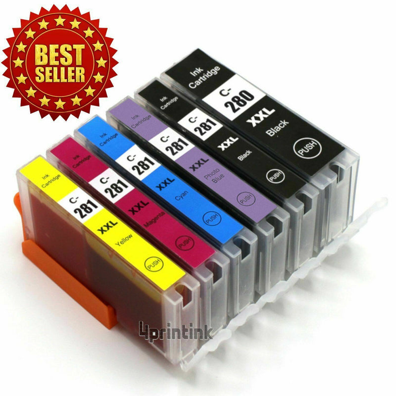 6P Ink Cartridge for Canon PGI-280 XXL CLI-281XXL PIXMA TS6120 TS6220 TS9520