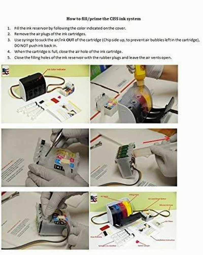 Empty Refillable CISS For HP 564 Deskjet 3520 3521 3522 4620 + 4x250ml Pigment