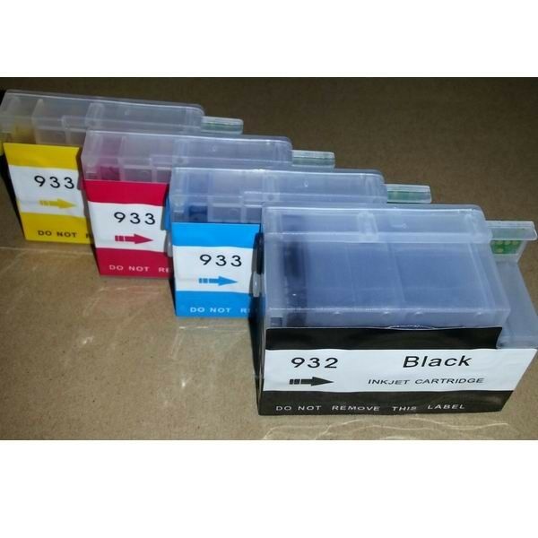 4P Compatible HP 932XL 933XL Refillable Ink Cartridges with Chips show ink level