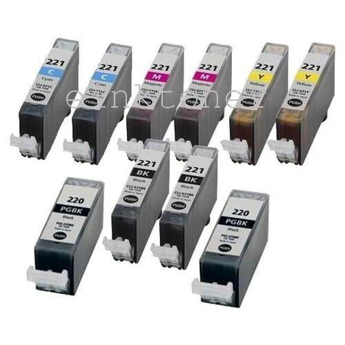 10 Compatible Ink Set for Canon PGI-220 CLI-221 Pixma MP 620 PGI 220 CLI 221
