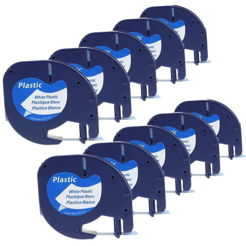 10 Compatible DYMO LetraTag 91201 91331 91221 Black on White Label Tape