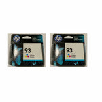 Twin Pack GENUINE NEW HP 93 C9361WN Color Ink Cartridge Retail Box EXP 2016-2018