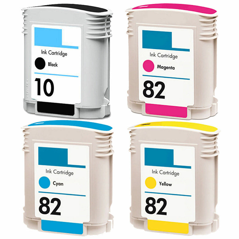 4PK ink cartridges For HP10 /82 C4844 C4911 C4912 C4913 Designjet 800 HP82 HP 10