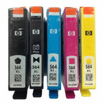 5 PACK HP GENUINE 564XL Black PB & 564XL Color Ink PHOTOSMART D5460 D7560 C309A