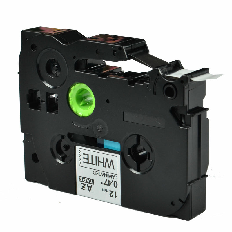 Black on White Laminated Label Tape TZ231 TZe231 12mm for Brother P-Touch