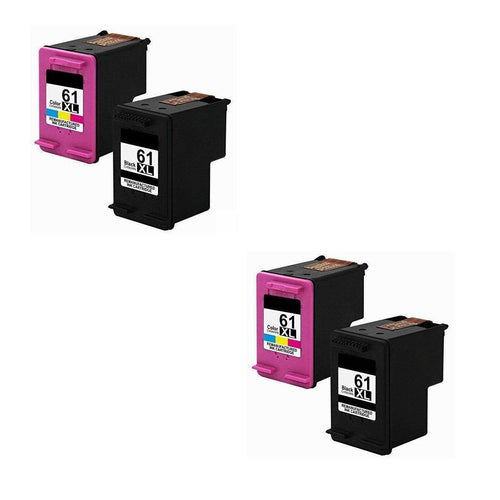 4-pk 61 XL Black/Color Ink Compatible for HP ENVY 4502 4504 5530 5531 5535