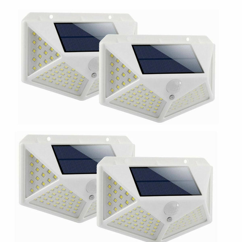 4x LED Solar PIR Motion Sensor White Light Outdoor Security Garden Waterproof