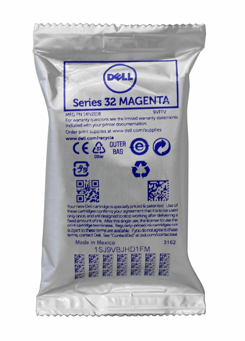 Dell Series 32 9VFFV 331-7382 Magenta Ink Cartridge V525w Genuine
