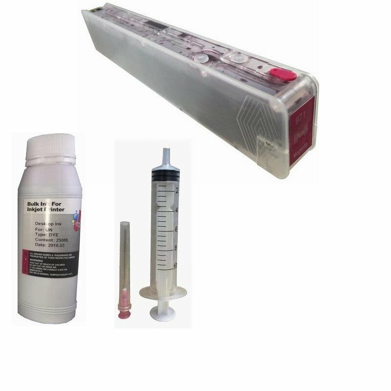 Refillable Ink Cartridge for compatible HP 971XL Magenta for X551dw X576dw