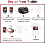 100 Sheet A4 Dye Sublimation Printer Heat Transfer Paper for Polyester Cotton US