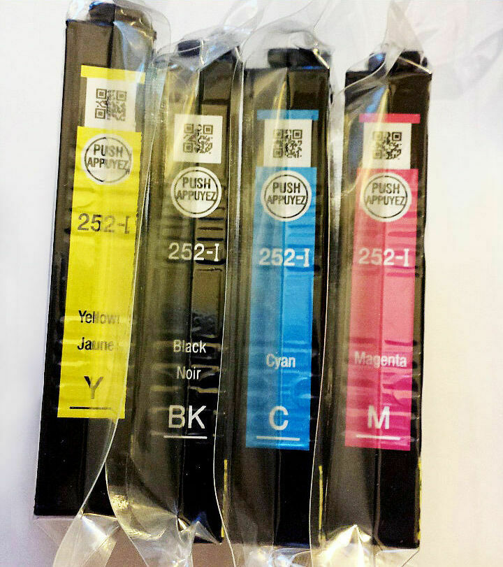 4 Genuine EPSON 252 initial Ink cartridges WF7610 7620 7110 3620 3640