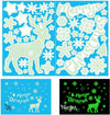 Christmas Xmas Glowing Stickers Reindeer Santa Decals Windows Holiday Decoration