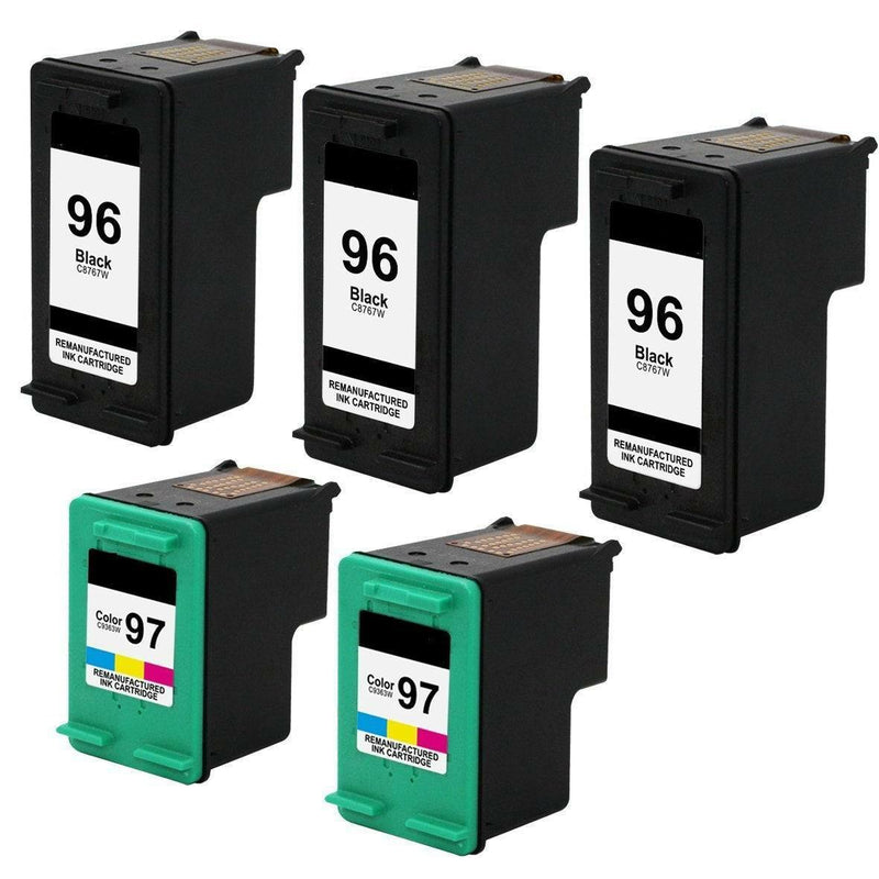 5PK FOR HP 96 HP 97 C8767WN C9363WN 3/2 Designjet 5940 5940xi Deskjet 5740 6540