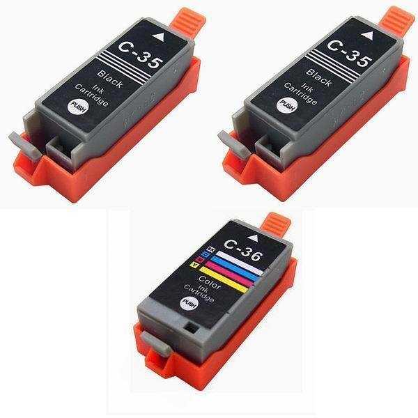 3 Pack comp Ink Cartridge for Canon PGI-35 CLI-36 Combo PGI35 CLI36 PIXMA iP100