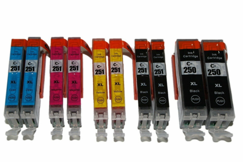 10 Pk New Canon PGI-250XL CLI-251XL Compatible Ink For Pixma MX722 MX922