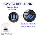 4x70ml Universal for Ecotank Bottles Empty T502 T512 Empty Ink Bottles for Epson 2750 2850 4760 3750 ET-4750 ET-3850 4850 ET-15000 ET8550