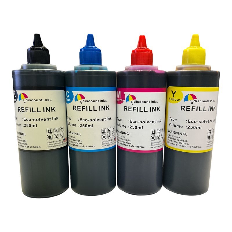 ECO Solvent (water based) ink 4X250ml Compatible with Epson printers