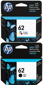 Genuine HP 62 Black & Tri-Color Original Ink Cartridge 2 Pack N9H64FN EXP 2023