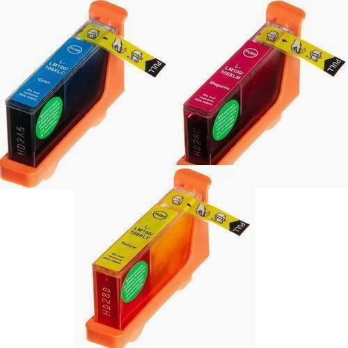 3 PK Compatible COLOR Ink Cartridge C/M/Y for Lexmark 100XL100 XL
